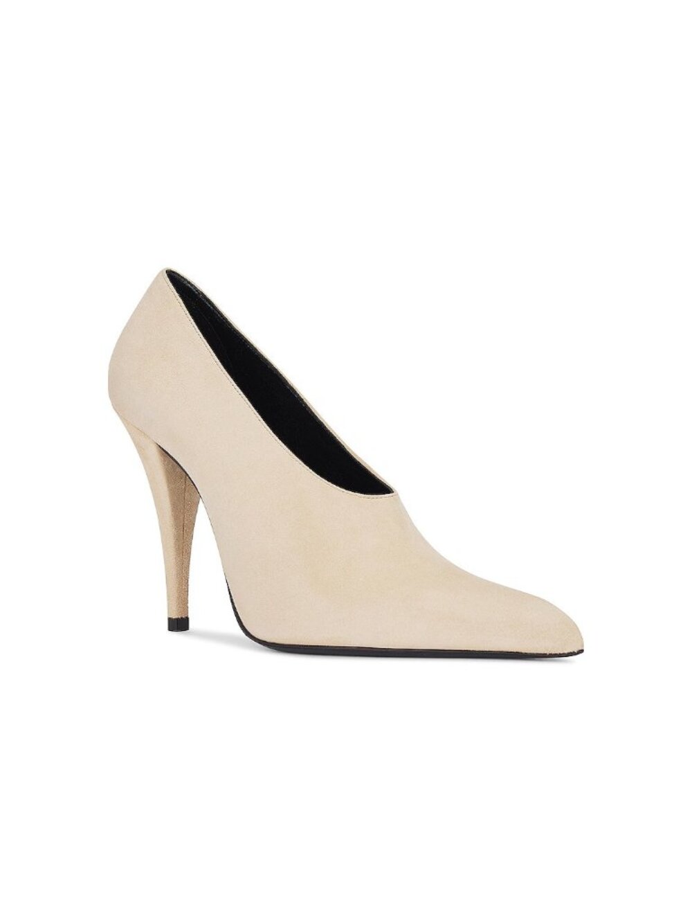 Saint Laurent Nico Pump Heels Cream Suede - Picture 3 of 10